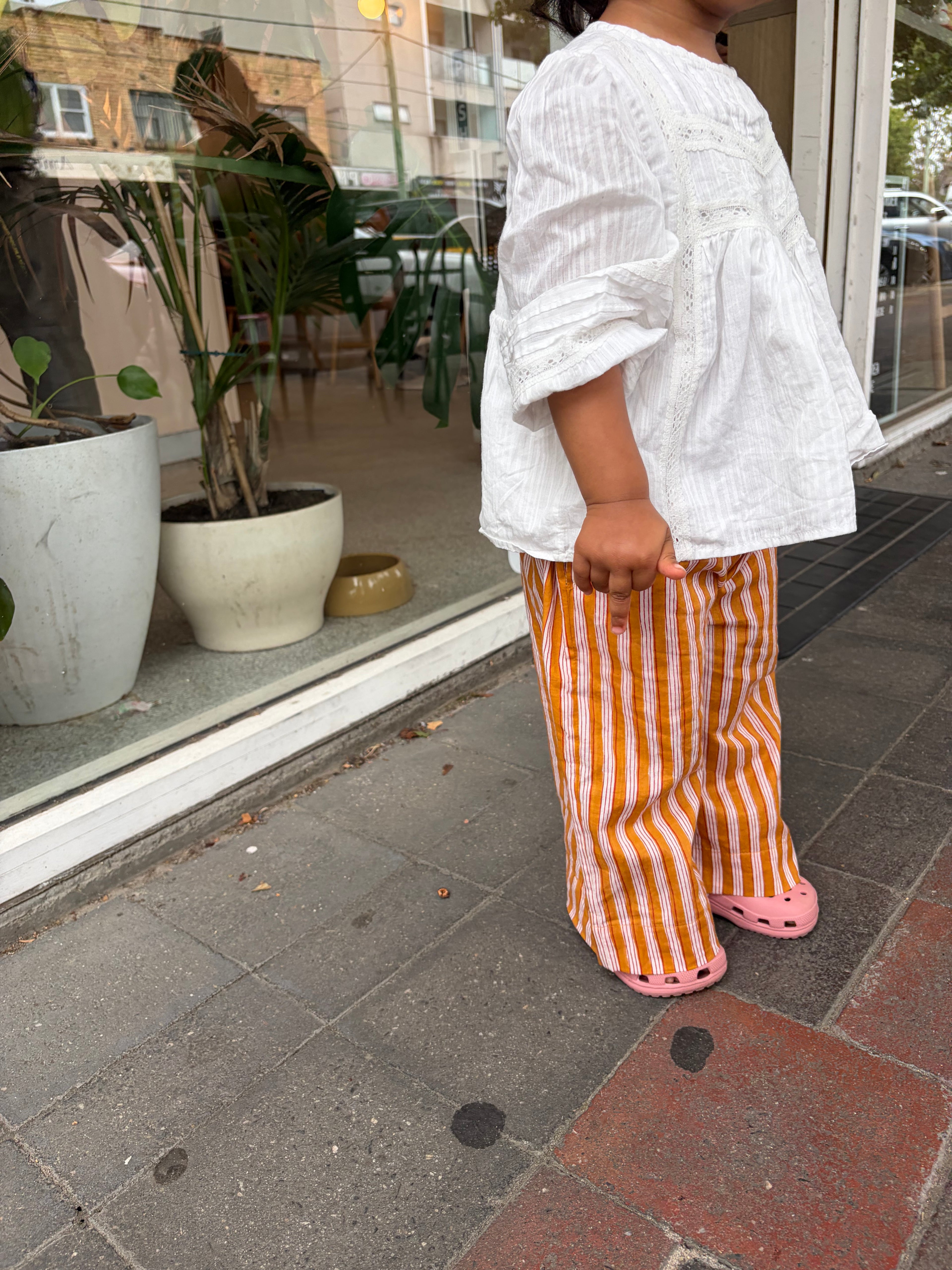 Weekend Pant - Mustard stripe