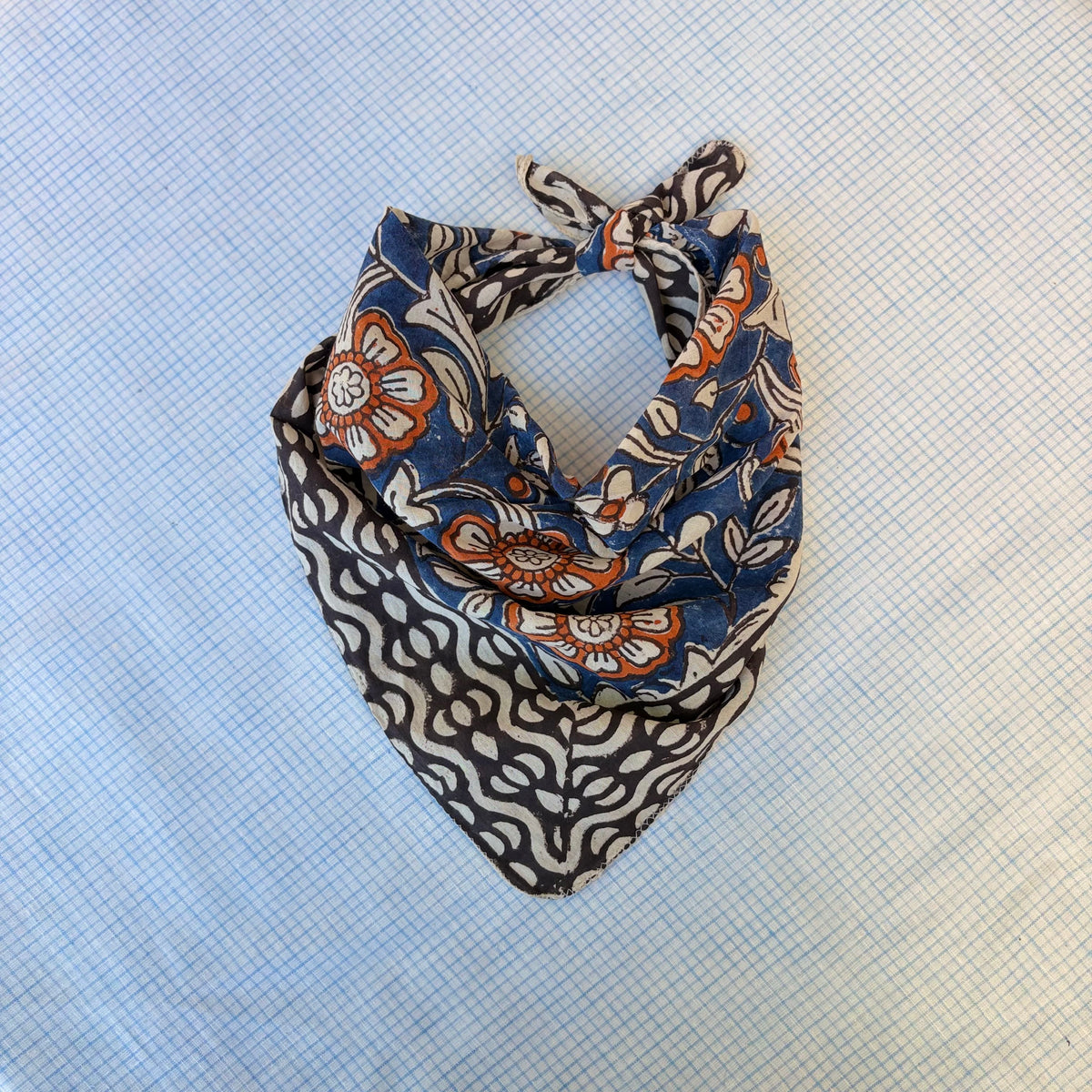 Hand Block-Printed Cotton Head Scarf - Nola