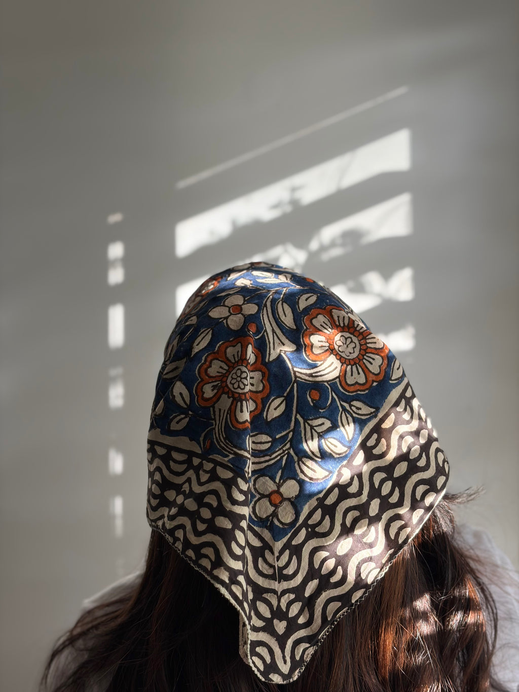 Hand Block-Printed Cotton Head Scarf - Nola
