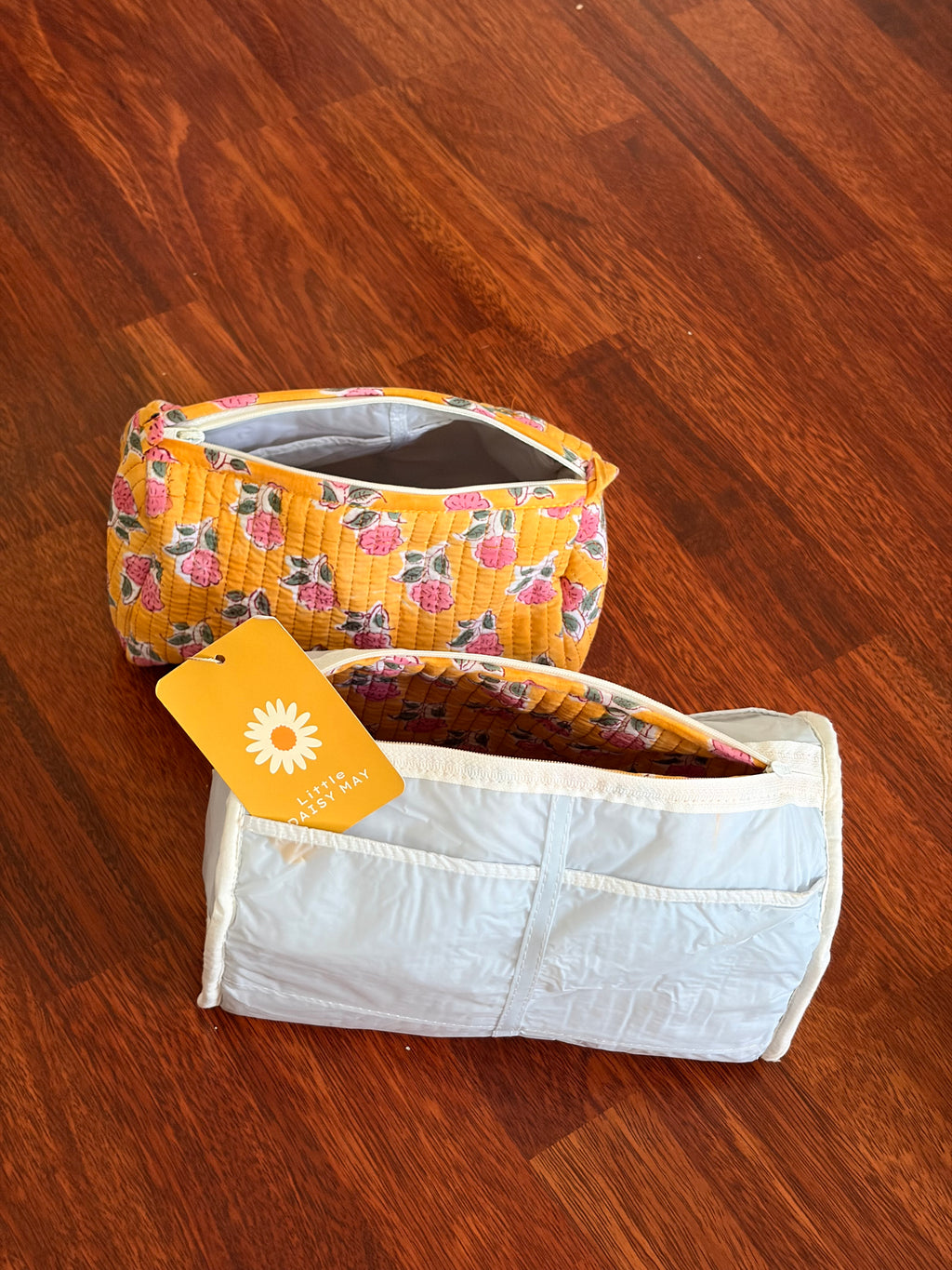 Quilted Pouch Set - Yellow