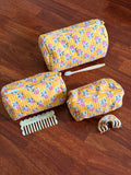 Quilted Pouch Set - Yellow