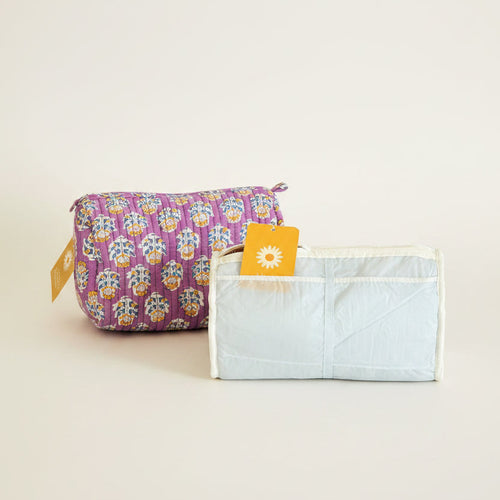 Quilted Pouch Set - Lilac