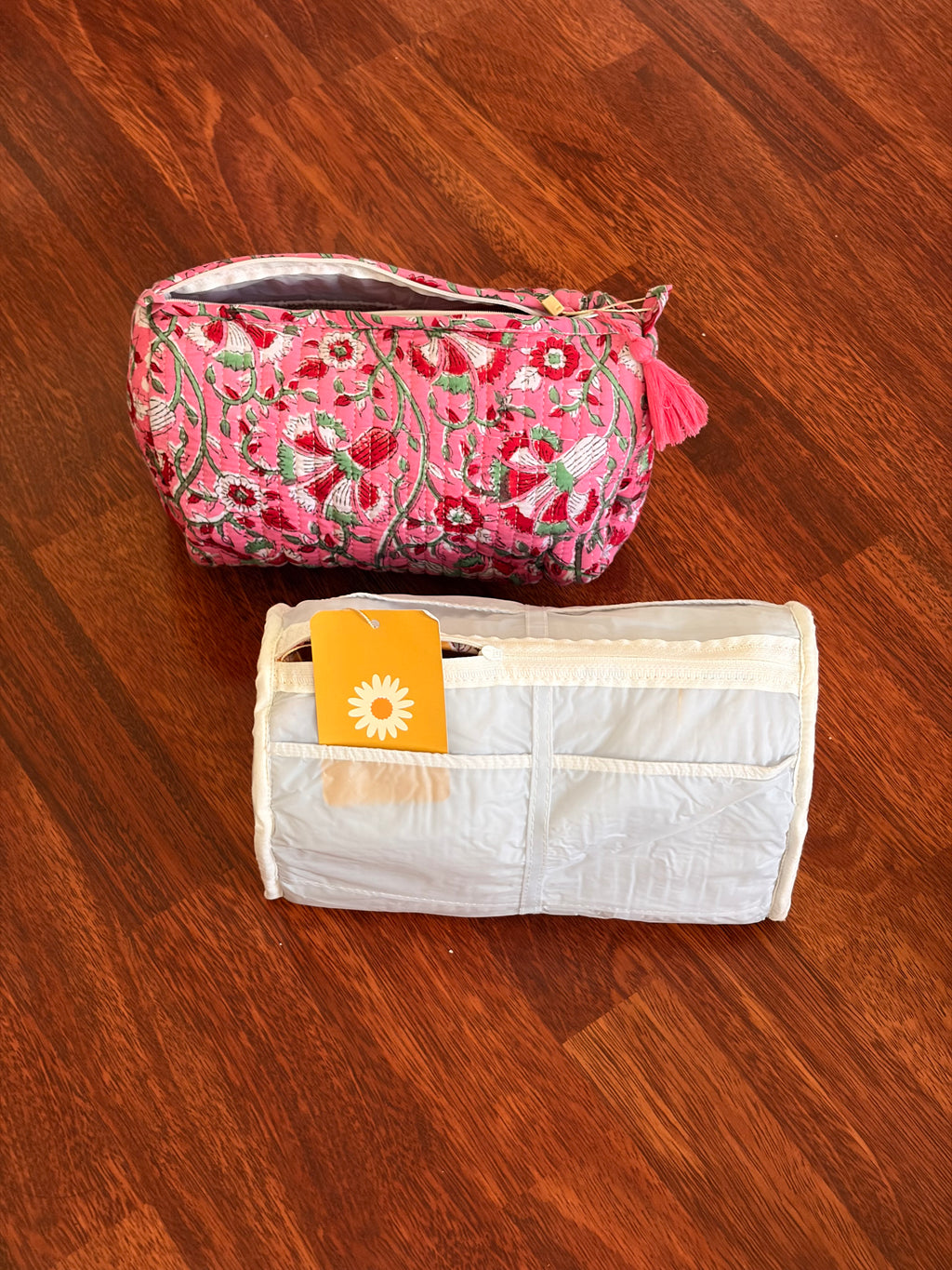 Quilted Pouch Set - Pink