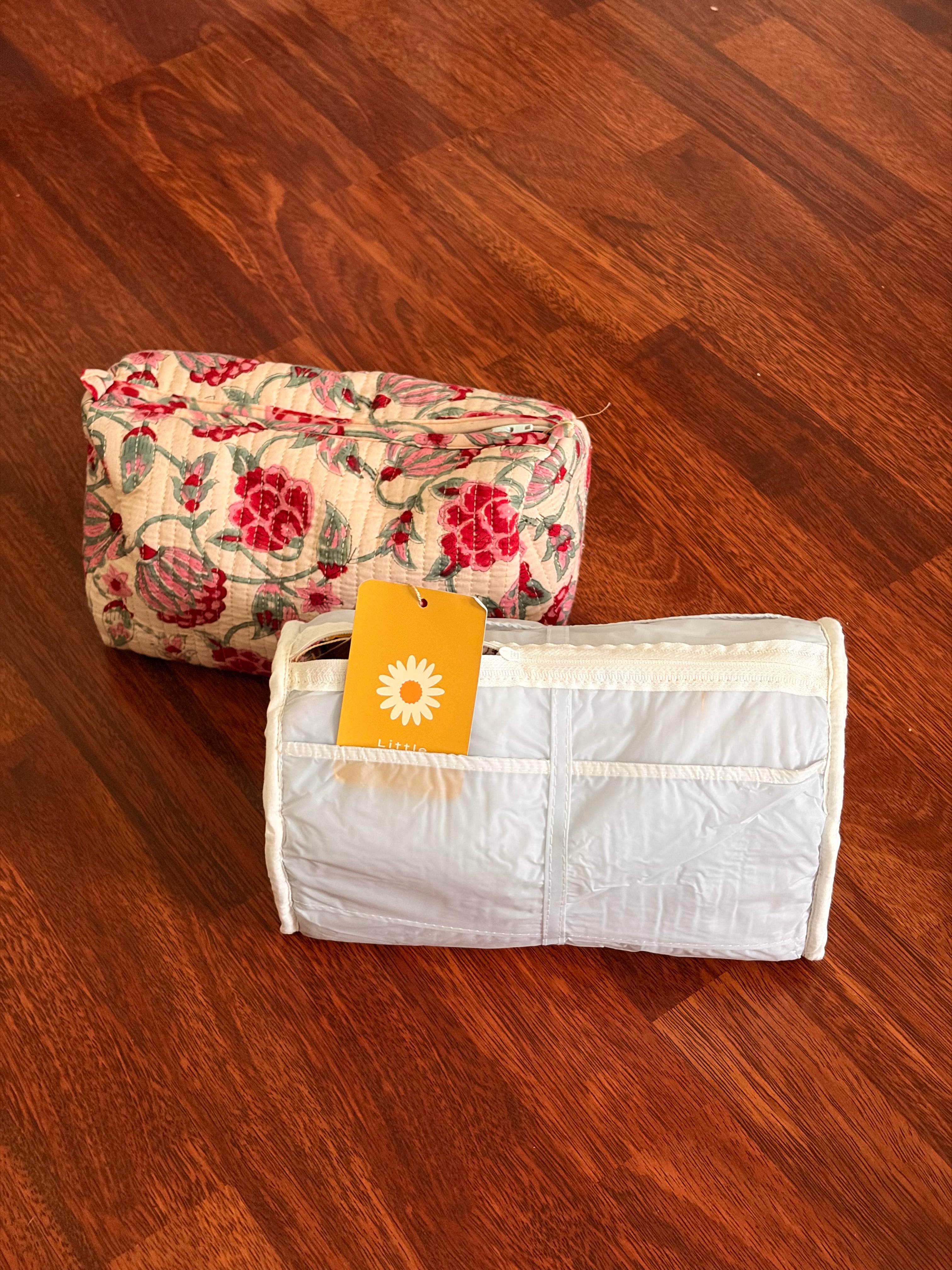 Quilted Pouch Set - Beige
