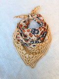 Hand Block-Printed Cotton Head Scarf - Marigold