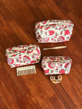 Quilted Pouch Set - Beige